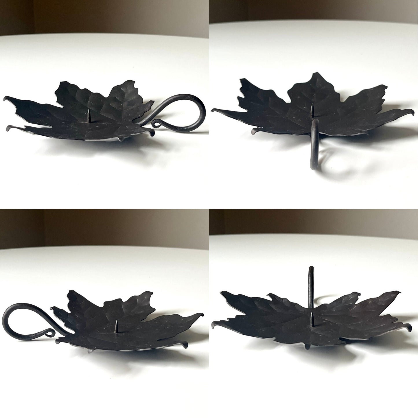 Metal Maple Leaf Shaped Chamberstick Holder