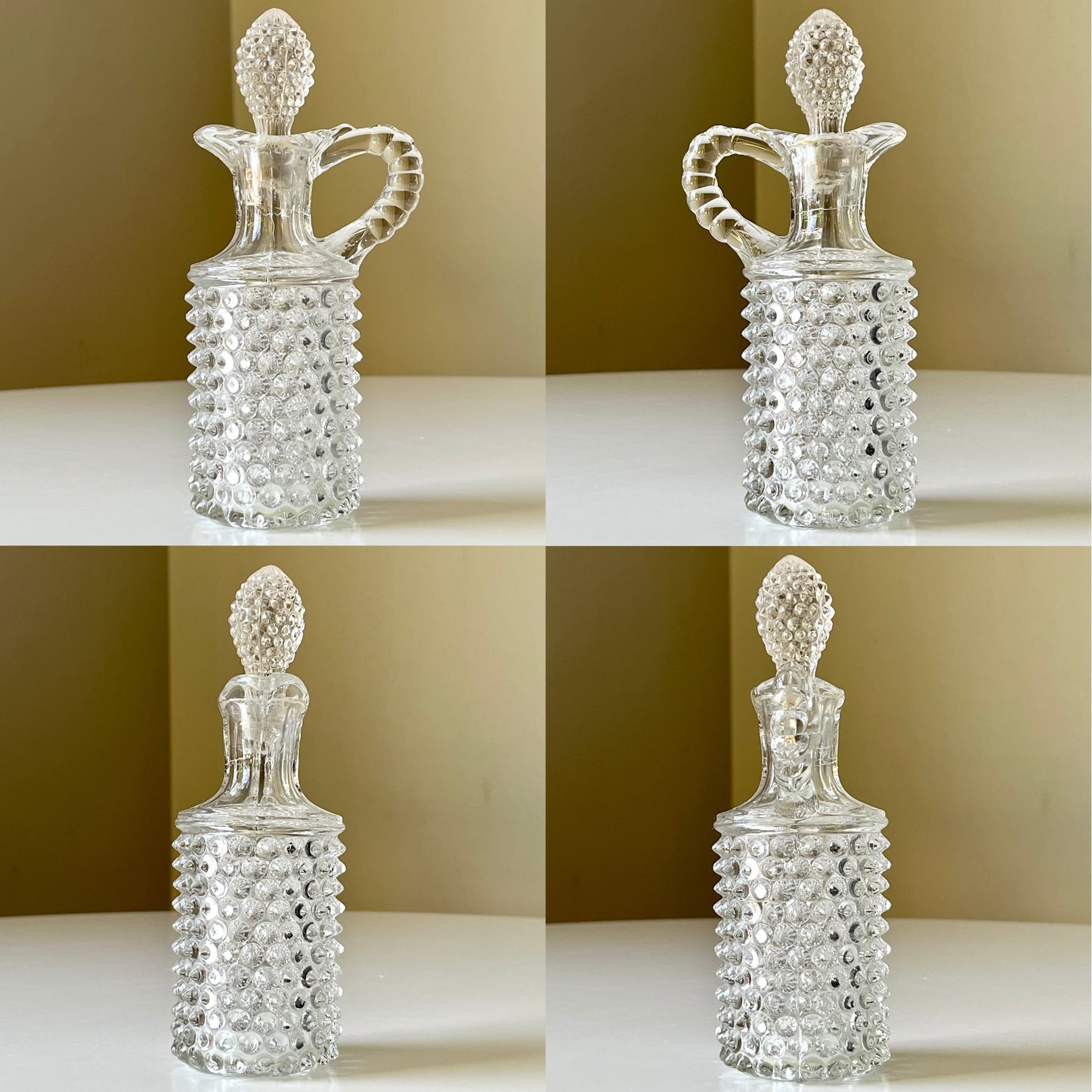 Hobnail Glass Cruet by Model Flint Glass Company